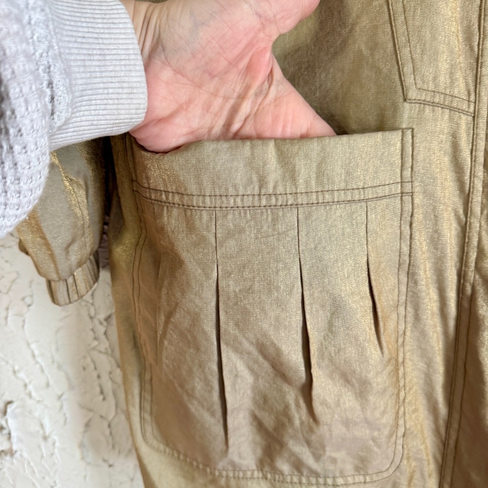 Women's Gold Sheen Utility Jacket - Picture 5 of 13